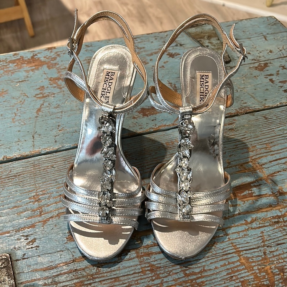 Badgley Mischka Silver Wedges